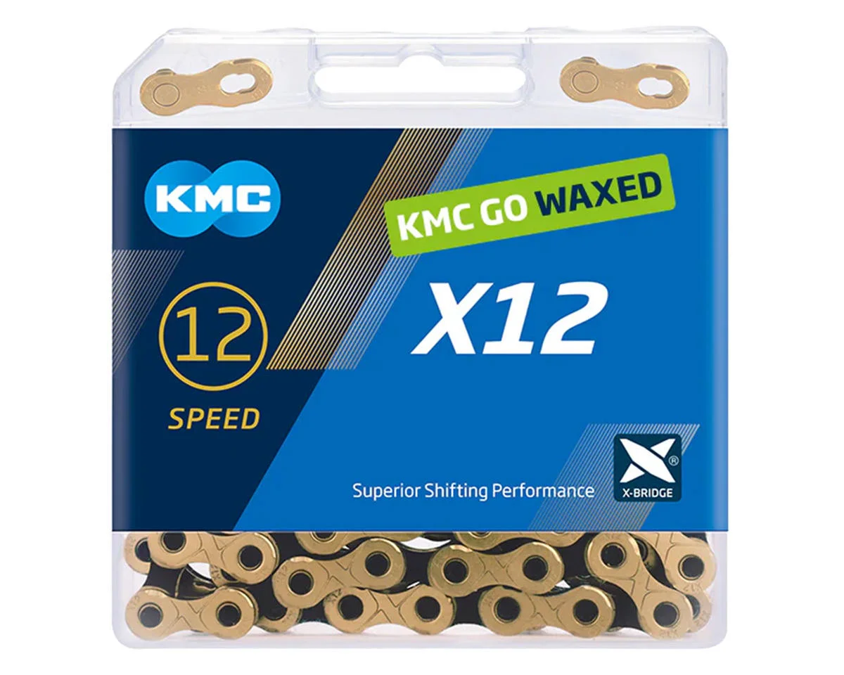 KMC X12 Waxed Chain (Ti Gold/Black) (12 Speed) (126 Links) - view 2